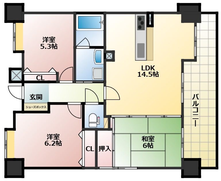 コンツェルトスクエア空港通りの間取り