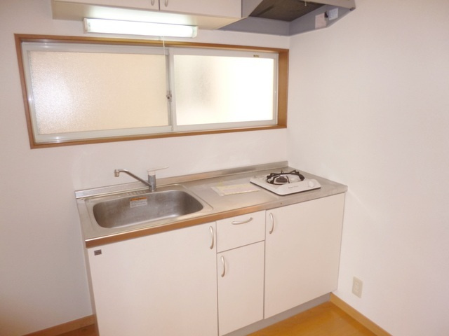 サウスパティオのキッチン|キッチンに窓があります。