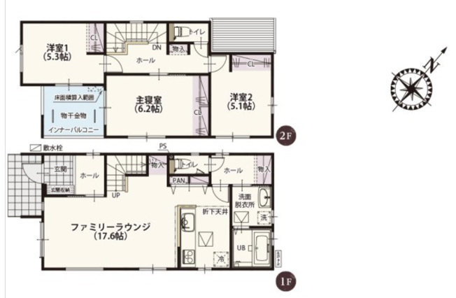 【間取り】 | 桶川市上日出谷第12期　ワイウッドコート　新築戸建　全3棟　3号棟