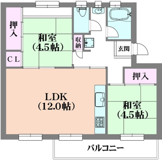 【間取り】 | 鈴蘭台第3団地5号棟