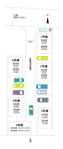 三郷市　鷹野4丁目　新築戸建　全6棟の区画図|区画図です