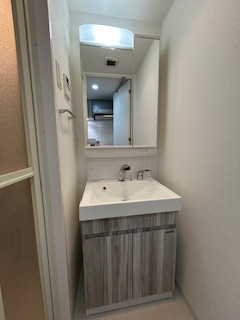 S-RESIDENCE江坂Eminenceの独立洗面台|独立洗面台、小物を置くことができて便利です