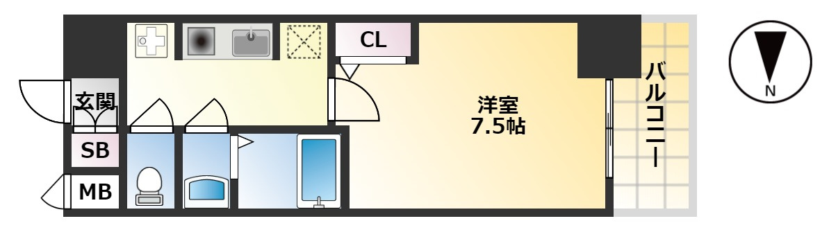 S-RESIDENCE江坂Eminenceの間取り