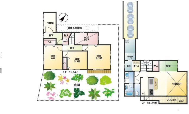 入間市小谷田３丁目中古住宅の間取り