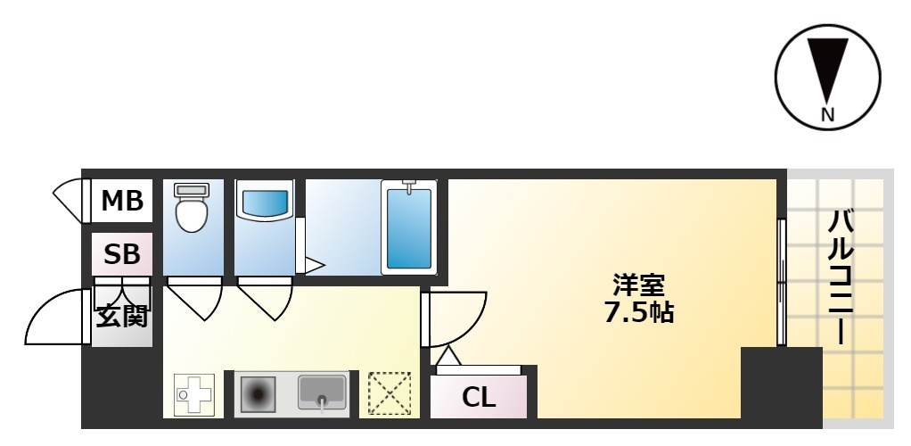 S-RESIDENCE江坂Eminenceの間取り