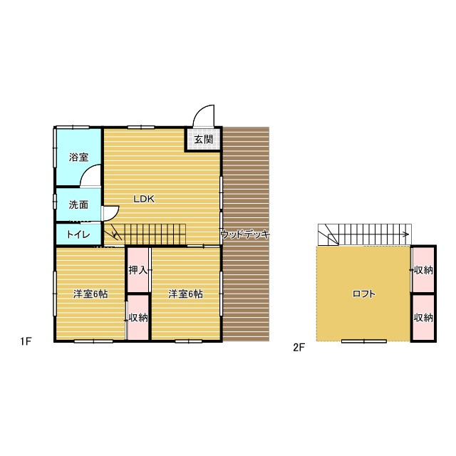 癒しの隠れ家。ウッドデッキ＆大風呂 那須街道近くの中古戸建の間取り