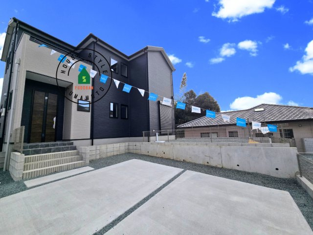 熊本市東区八反田1丁目第1₋4棟(5号棟)の外観|デザイン性のある外観です。