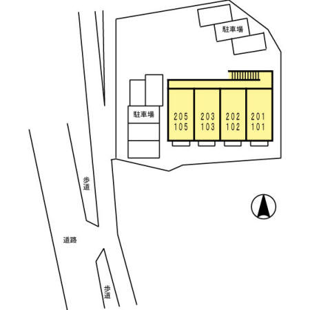 ボヌール三城の区画図