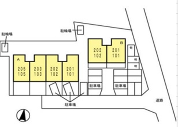 レジデンスIMAZU B棟の区画図