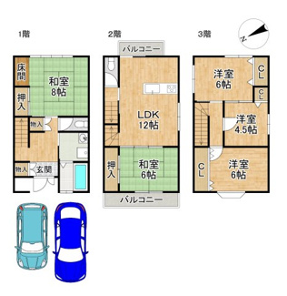 【間取り】 | 衣笠東御所ノ内町貸家