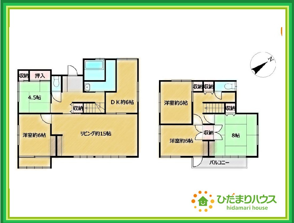 日立市台原町3丁目　中古戸建の間取り|赤ちゃんスペースや客間など、多彩な用途で使用できる和室☆