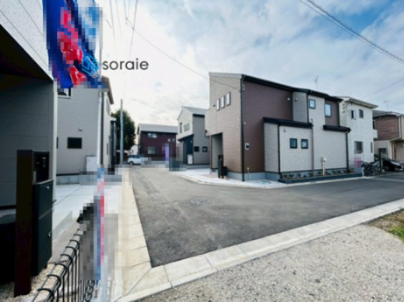 所沢上新井第16期　新築戸建　リーブルガーデンの前面道路含む現地写真|令和7年12月23日撮影。