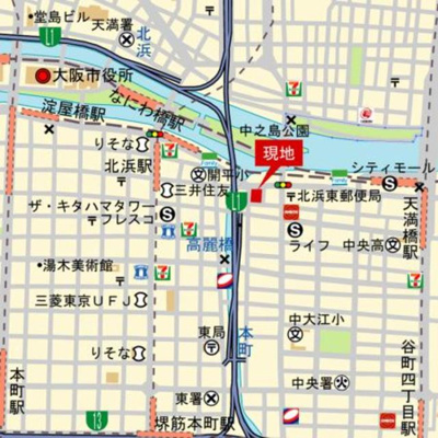 【地図】 | パークタワー北浜