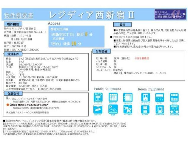 レジディア西新宿Ⅱのその他