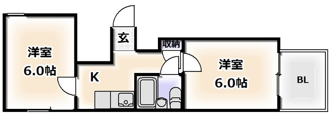 【間取り】 | ユーロハイツ難波西