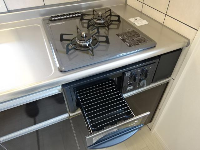 ディアコート下伊福のキッチン|２口ガスコンロ