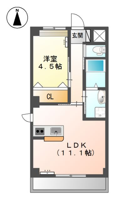 ディアコート下伊福の間取り