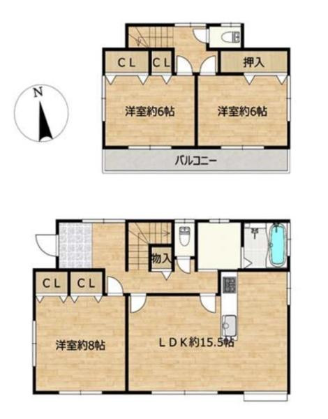 前橋市下新田町中古一戸建ての間取り