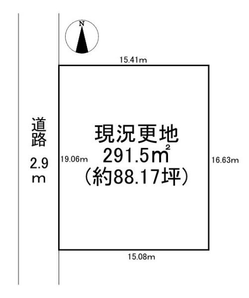 橿原市曽我町の売地の土地図