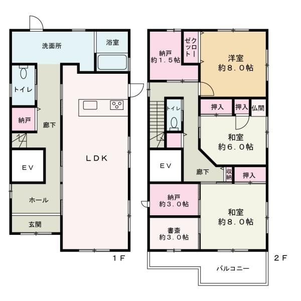 和歌山市西小二里2丁目　中古戸建の間取り