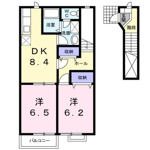 エントピア名和北Ｃの間取り
