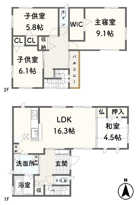 「太陽光・蓄電池あり」「セキスイハイム施工」大久保町谷八木の間取り