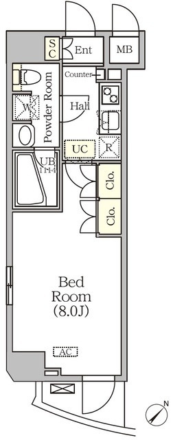 江東区深川１丁目の賃貸マンションの間取り