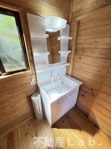 ログキャビン・ヴィラの洗面所