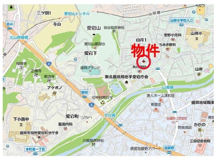 盛岡市山岸１丁目の地図