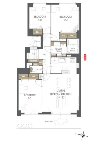 【間取り】山鼻サンタウン３号館 