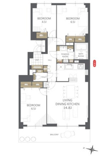 【間取り】山鼻サンタウン３号館 