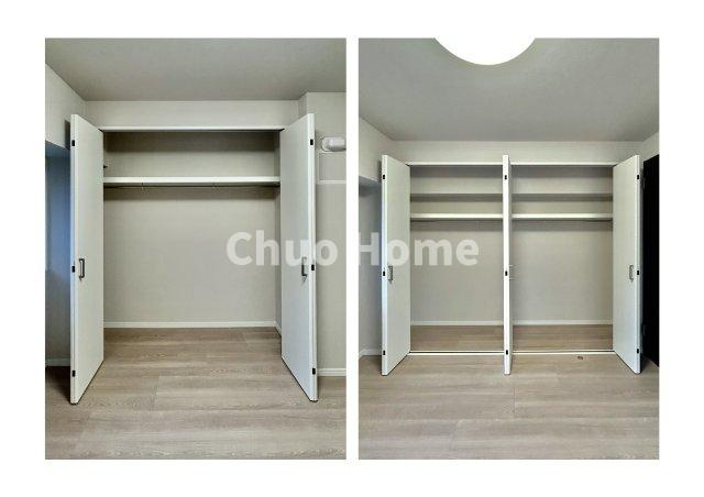 綾瀬ファイナンスの収納|居室にはクローゼットを完備し、自由度の高い家具の配置が叶うシンプルな空間です。お子様の成長と必要になる子供部屋を与えるにはぴったりの間取りですね。