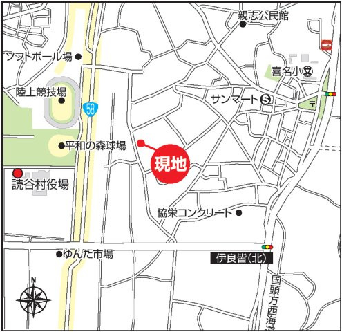 中頭郡読谷村字喜名の新築一戸建の地図|map