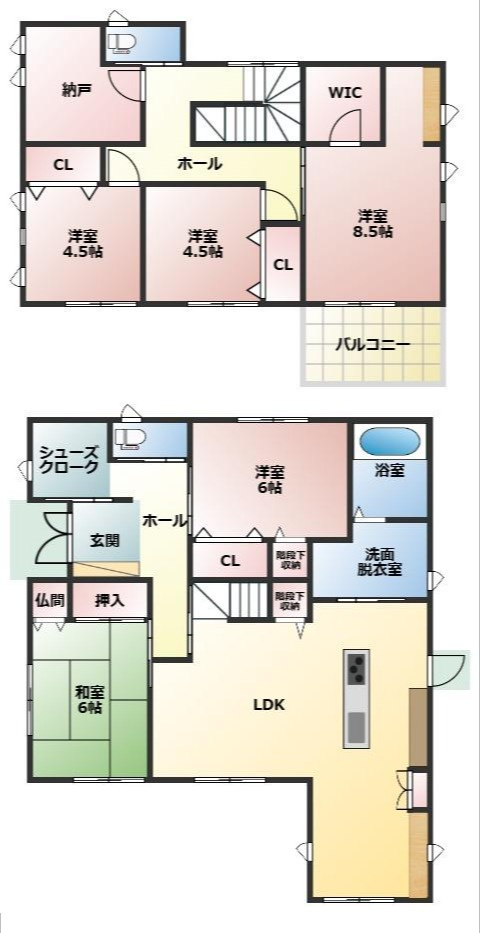 都城市梅北町の中古一戸建の間取り