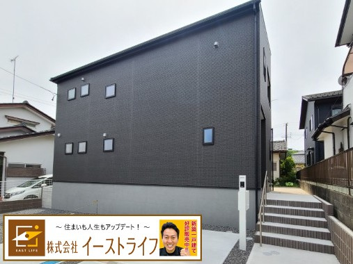 【新築戸建】　いわき市若葉台1丁目1期　長期優良住宅　限定1棟！！の外観|北側外観です。完成いたしました！ご案内いつでも可能です！ぜひお気軽にお問い合わせ下さい(^_^)/