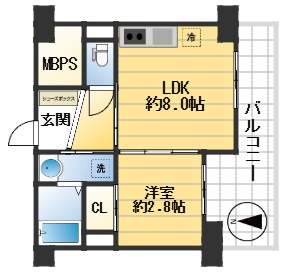 アドバンス江坂ラシュレの間取り