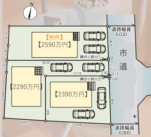 クレイドルガーデン八戸市石堂第11　2号棟の区画図