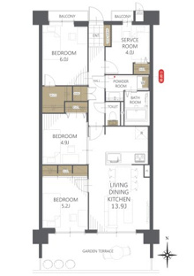 【間取り】ハウベストマンション帯山三番館 