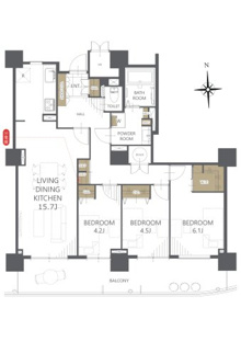 【間取り】ツインタワー瀬戸大橋タワー３１ 
