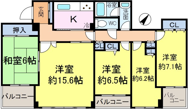 グランドコートB棟の間取り