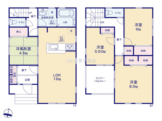 《仲介手数料無料》上尾市大字小敷谷555-25新築一戸建てリーブルガーデンの間取り
