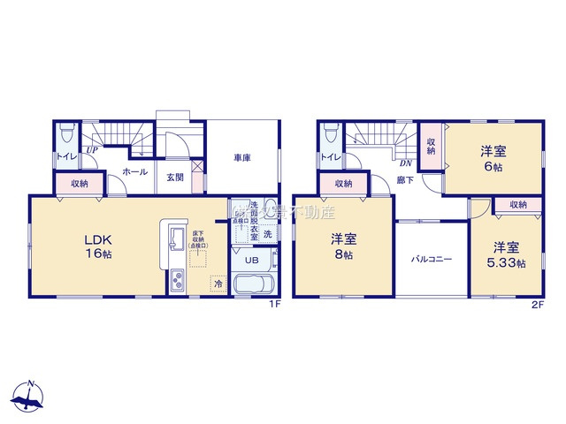 【間取り】 | 《仲介手数料無料》上尾市大字小敷谷555-25(7号棟)新築一戸建てリーブルガーデン
