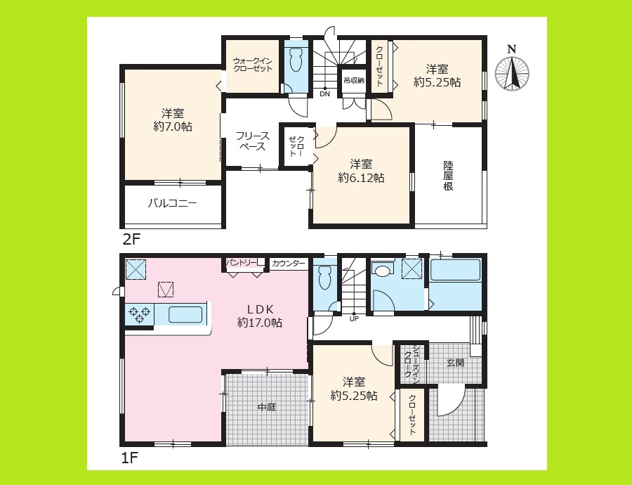 北名古屋市六ツ師女夫越の新築一戸建の間取り|◇５号棟◇　