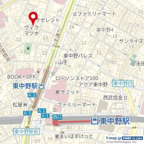 ソルナクレイシア東中野の地図