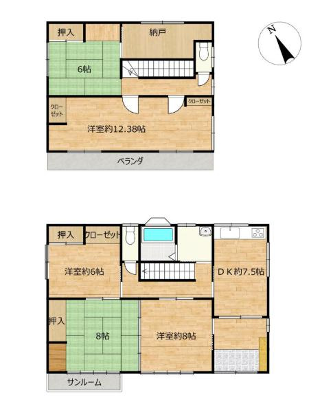 北茨城市中郷町足洗　中古戸建の間取り