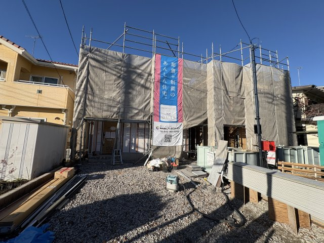 【Cradle garden】宇都宮市今泉町 第5 新築住宅 全2棟の外観|〇1号棟〇
現在建築中です！3LDK+S+ワイドスパンバルコニー☆
サービスルームは和室調になっていますので、客間としてもお使いいただけます♪
※2025年10月撮影