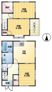 【間取り】 | グローリア | 3ＳＤＫ