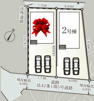 【Cradle garden】宇都宮市今泉町 第5 新築住宅 全2棟の区画図|○ラスト1邸○
全邸に並列2台駐車可能なゆとりのカースペース。夫婦それぞれの車も、お客様のお車も余裕に対応できます。