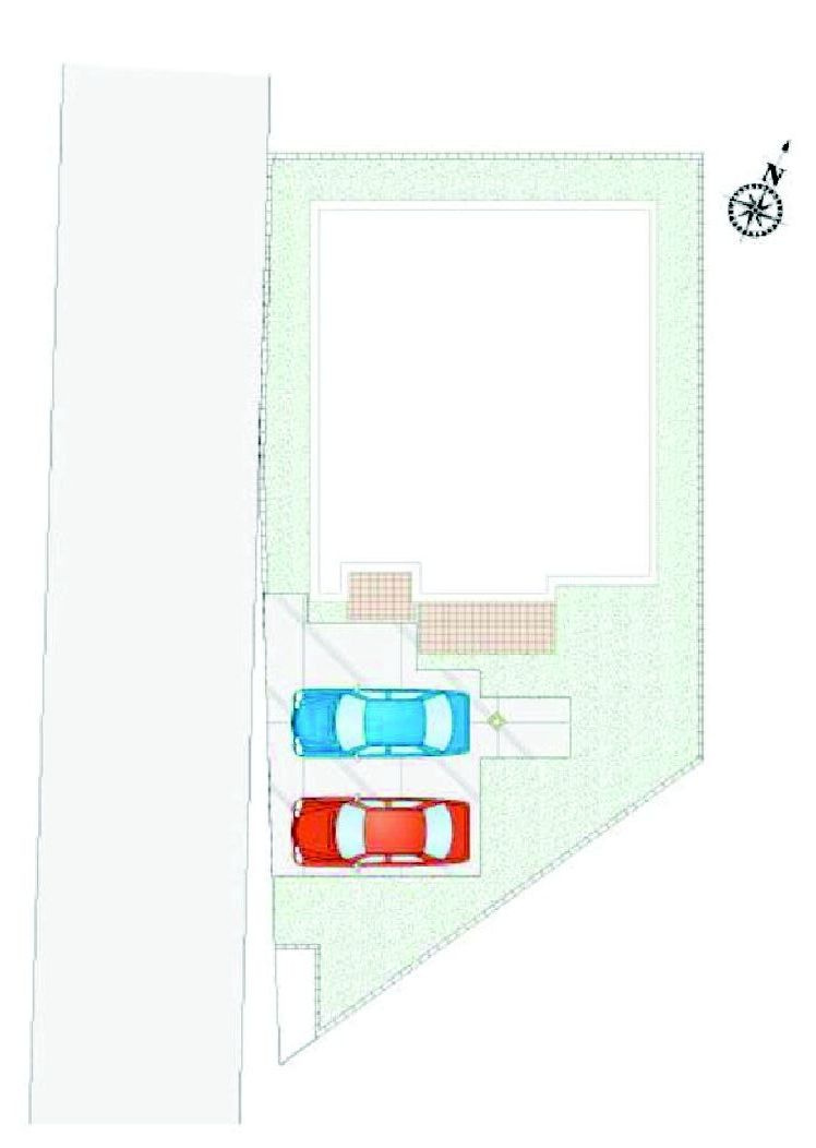 吉岡町北下（平屋）新築住宅の区画図|駐車場並列２台以上ご用意しています！
