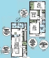 【間取り】 | 鶴ヶ島市富士見　新築分譲　東武東上線『若葉駅』徒歩15分　【栄小学区】